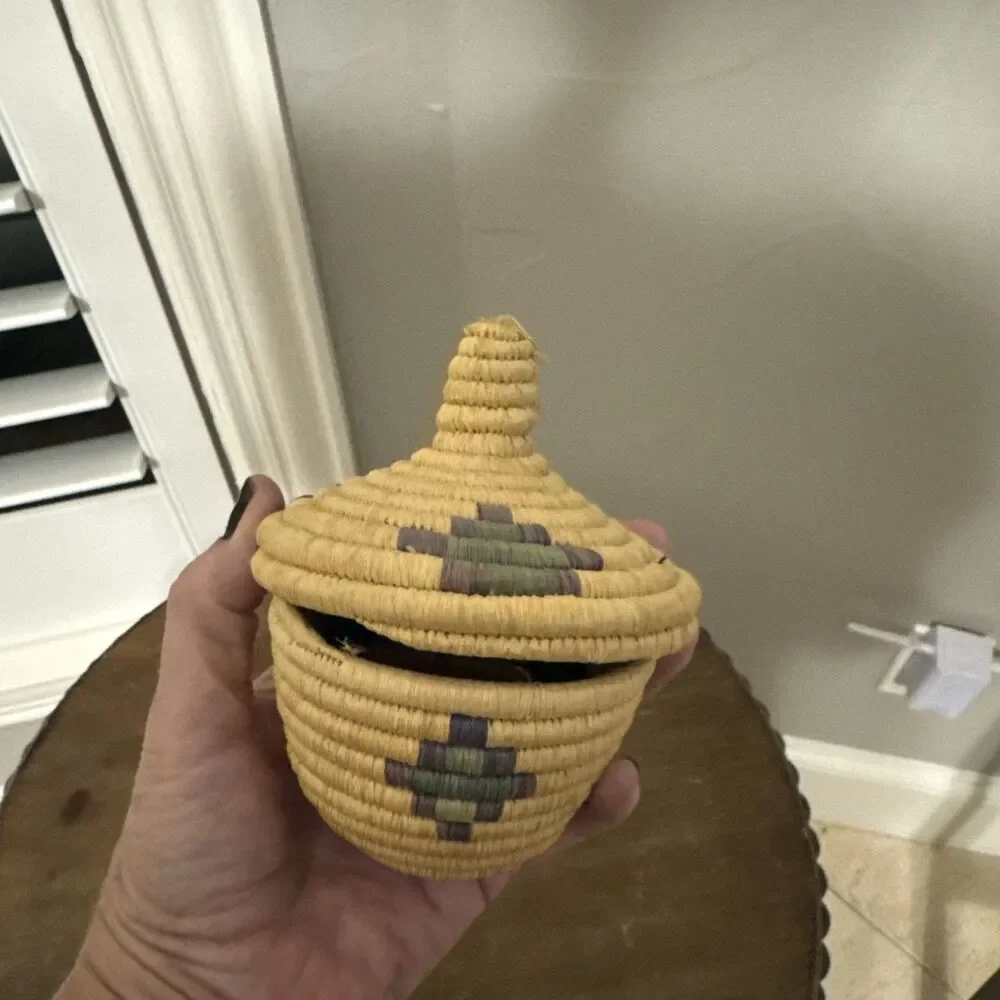 Ethiopian Woven Lidded Basket